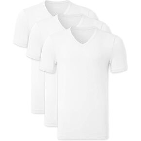 COLORFULLEAF Men's Bamboo Undershirts Regular Fit T-Shirts Short Sleeve Crew Neck Tees 1 or 3 Pack