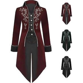 سترة رجالي من القرون الوسطى Steampunk عتيقة، زي موحد لعيد الهالوين على الطراز القوطي الفيكتوري وعصر النهضة in Kuwait