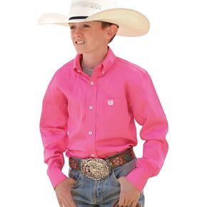 Cinch Boys' Hot Long Sleeve Shirt Pink Small in Saudi Arabia