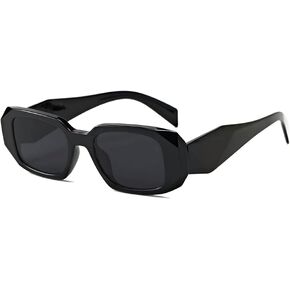 DUPER retro rectangle sunglasses men women. 90's trendy irregular hexagon rectangular chunky wide frame, UV