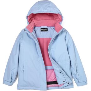 Girl's Waterproof Ski Jacket,Warm Winter Snow Coat,Hooded Fleece Outwear,Windproof RainCoat