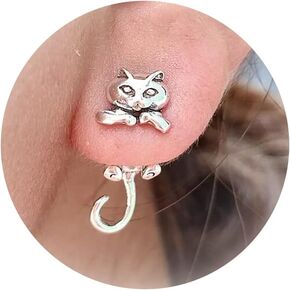 Cat Earrings for Women Trendy Stuff Cat Book Earrings Funny Cartoon Animal Earrings Cute Earrings Cat Stuff for Cat Lovers