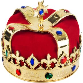 Funny Party Hats - Royal king Crown - Royal Jeweled King's Crown - King Costume Accessories - Regal King Crown