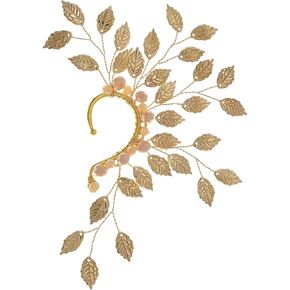 Kenjudes Elf Fairy Ears Leaves Cuffs Non Piercing Handmade Earrings 1Pcs Hollowed Flower Leaf Wing Tassel Elven Handcraft Fairy Cuff Earrings for Women (1Pcs D) in Saudi Arabia