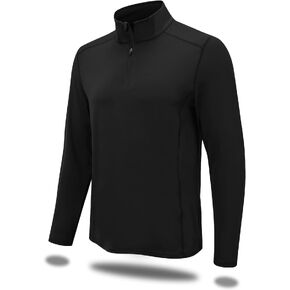 MEETYOO Quarter Zip Pullover Men,Long Sleeve Polo Shirts Golf,1/4 Quick Dry UPF 50+ Sun Protection