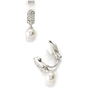 Topwholesalejewel Wedding Earrings Clip On Earrings With White Pearl