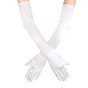 Latious Opera Party Satin Gloves Long Wedding Bride Glove 1920s Party Accessories for Women and Brides Elbow Length