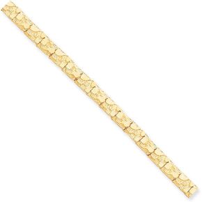 Solid 10k Yellow Gold 7mm NUGGET Bracelet 8" in Saudi Arabia