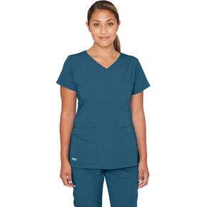 BARCO Grey's Anatomy Signature Women's V-Neck Mock Wrap Scrub Top
