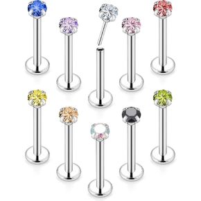 Vsnnsns 20G 18G 16G دفع في حلقات الشفاه الفولاذ المقاوم للصدأ الجراحية مجوهرات Labret مونرو الشفاه خواتم مسمار الغضروف الزنمة الحلزون أقراط ترصيع الأنف الدائري ميدوسا ثقب المجوهرات للنساء الرجال 3 مم تشيكوسلوفاكيا 10 قطع in Kuwait