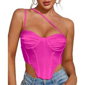 مشد علوي من الساتان من Colysmo بدون ظهر وسحّاب خلفي مثير بكتف واحد للنساء in Kuwait