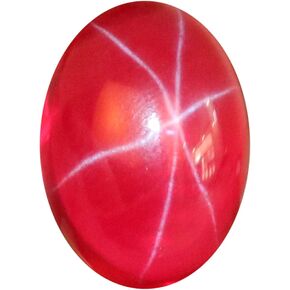REAL-GEMS 6 Rays Red Star Ruby 9.55 Ct. Perfect Oval Shape Cabochon Loose Gemstone For Pendant Jewlery Making in Kuwait