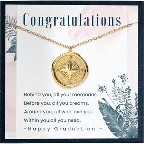 Memory Created Compass Necklace Gift Graduated Necklace Graduation Necklace Graduation Gift Women Necklace Gift for Friend Waterproof Necklace Tarnish Resist Necklace in Kuwait