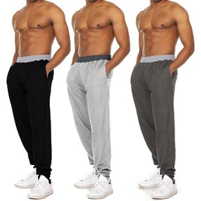 بنطال الركض فرينش تيري للرجال من Essential Elements - سراويل رياضية كاجوال من الصوف برباط 3 قطع in Kuwait