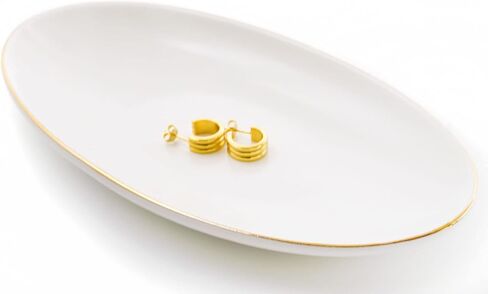 HANKOR Ceramic Key Bowl for Entryway Table, 7 x 4 Key Dish Tray Catch All Bowl, Small Decorative Bowl for Key Jewelry Ring, White in Kuwait