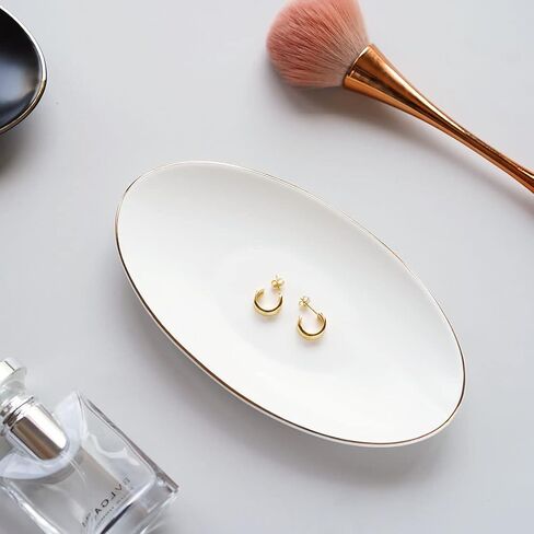 HANKOR Ceramic Key Bowl for Entryway Table, 7 x 4 Key Dish Tray Catch All Bowl, Small Decorative Bowl for Key Jewelry Ring, White in Kuwait
