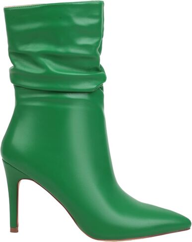 vivianly Womens Pointed Toe Heel Boots Stiletto Heels Mid-Calf Boots Zipper Booties in Kuwait