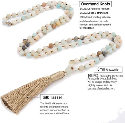 OAIITE خرزات من الحجر الطبيعي سحر يدوي الصنع قلادة أنيقة وشرابة مطرزة (B) in Kuwait