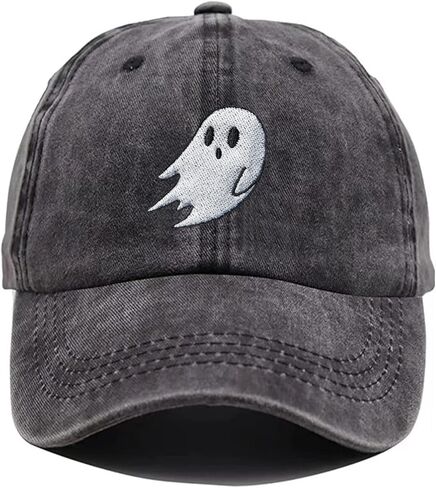 Halloween Cute Ghost Baseball Cap Hats for Men Women Cool Emo Gothic Goth Perfect Best Grunge Spooky Witch Graphic Birthday Presents Vintage Dad Trucker Hat Black in Kuwait