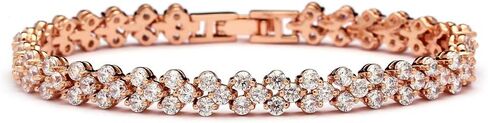 Mariell 14K Rose Gold Plated 6" CZ Tennis Bracelet for Wedding Bridal or Prom - For Petite Wrist Size in Saudi Arabia