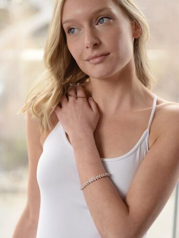 Mariell 14K Rose Gold Plated 6" CZ Tennis Bracelet for Wedding Bridal or Prom - For Petite Wrist Size in Saudi Arabia