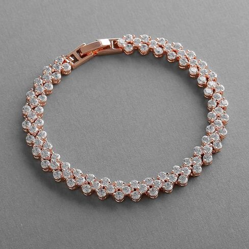 Mariell 14K Rose Gold Plated 6" CZ Tennis Bracelet for Wedding Bridal or Prom - For Petite Wrist Size in Saudi Arabia