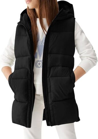 Meikulo Girls Lightweight Puffer Vest Casual Stand Collar Sleeveless Jacket Kids Hooded Quilted Gilet With Pockets in Kuwait