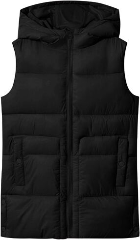 Meikulo Girls Lightweight Puffer Vest Casual Stand Collar Sleeveless Jacket Kids Hooded Quilted Gilet With Pockets in Kuwait