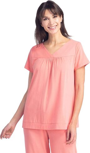 مجموعة بيجامة نسائية من نسيج Ecofabric من Fishers Finery؛ بلوزة بأكمام قصيرة وبنطلون بطول كامل مع صندوق هدايا in Kuwait