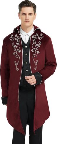 سترة رجالي من القرون الوسطى Steampunk عتيقة، زي موحد لعيد الهالوين على الطراز القوطي الفيكتوري وعصر النهضة in Kuwait