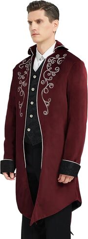 سترة رجالي من القرون الوسطى Steampunk عتيقة، زي موحد لعيد الهالوين على الطراز القوطي الفيكتوري وعصر النهضة in Kuwait