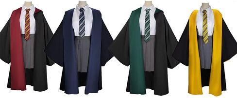 رداء الساحر للمراهقين البالغين، زي مدرسي ساحر للرجال والنساء، عباءة ساحرة بقلنسوة على طراز الكلية السحرية، رأس الهالوين، حفلة تنكرية للعب الأدوار (أخضر، مقاس XXL) in Kuwait