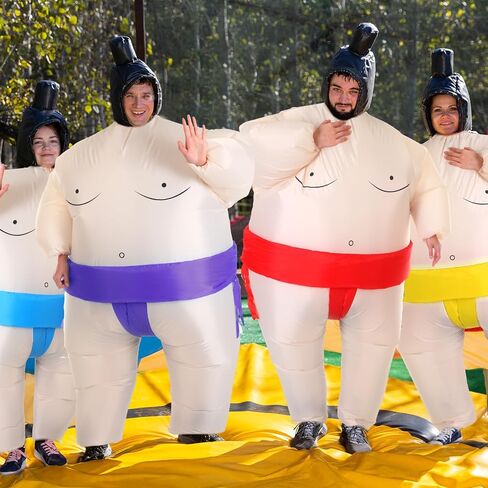 Unittype 5 Pack Inflatable Adult Sumo Costume Wrestler Wrestling Suits Inflatable Costume Inflatable Halloween Costumes for Men Women Halloween Cosplay Party in Saudi Arabia