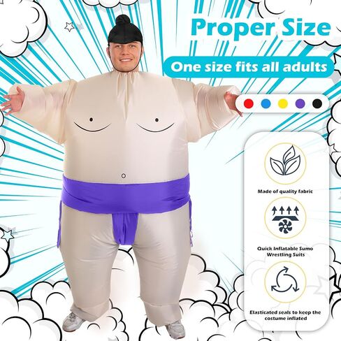 Unittype 5 Pack Inflatable Adult Sumo Costume Wrestler Wrestling Suits Inflatable Costume Inflatable Halloween Costumes for Men Women Halloween Cosplay Party in Saudi Arabia