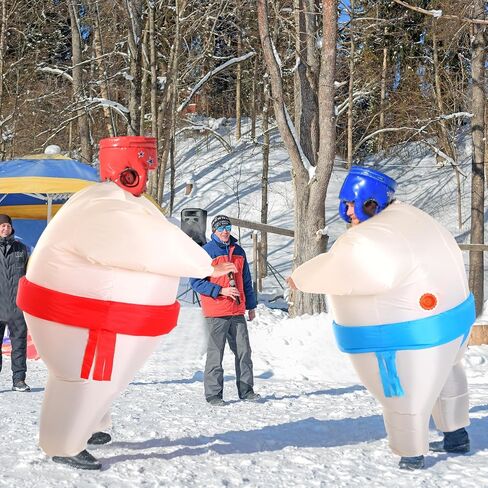 Unittype 5 Pack Inflatable Adult Sumo Costume Wrestler Wrestling Suits Inflatable Costume Inflatable Halloween Costumes for Men Women Halloween Cosplay Party in Saudi Arabia