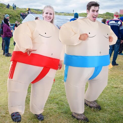Unittype 5 Pack Inflatable Adult Sumo Costume Wrestler Wrestling Suits Inflatable Costume Inflatable Halloween Costumes for Men Women Halloween Cosplay Party in Saudi Arabia