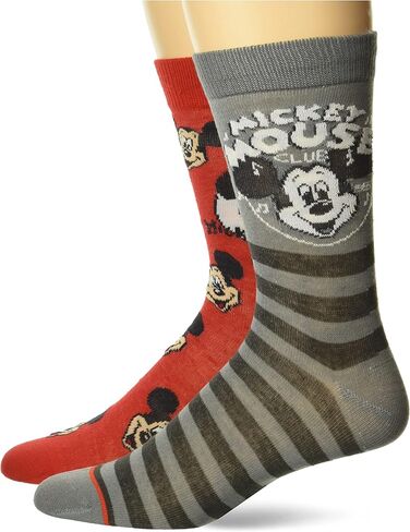 Disney Men's 100 Years of Wonder Mickey Mouse 2 Pack Crew Socks in Saudi Arabia