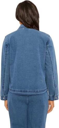 Alfred Dunner Women's Petite Flower Embroidered Denim Jacket in Saudi Arabia