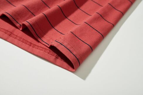 تي شيرت VEIISAR رجالي بياقة دائرية مخططة تي شيرت قطني كاجوال عتيق in Kuwait