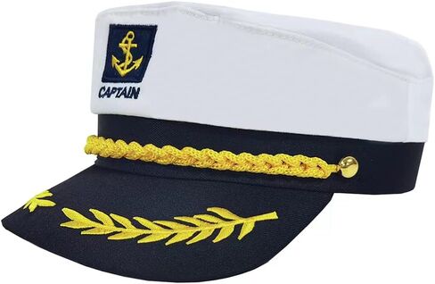 DMLBC Navy Hat Sailor Hat White Marine Hat Adjustable Cap Boating Accessory for Adult/Men/Woman/Kid Halloween Party in Kuwait