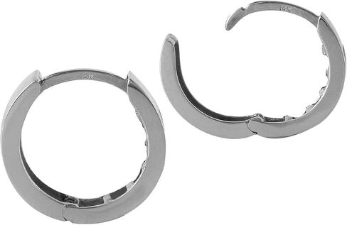 Galaxy Gold GG 14k White Gold Natural White Topaz and Sapphire Hoop Huggie Earrings in Saudi Arabia