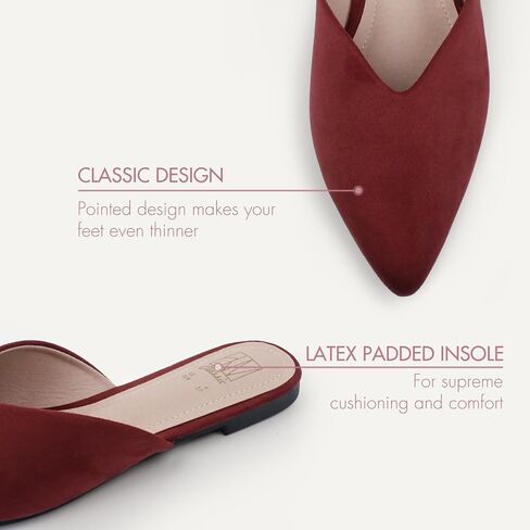 Hawkwell Women's Backless Slip on Slides Loafer Shoes Flats Comfortable Pointed Toe Mules in Kuwait