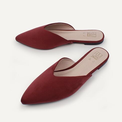 Hawkwell Women's Backless Slip on Slides Loafer Shoes Flats Comfortable Pointed Toe Mules in Kuwait