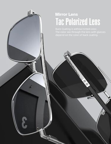 نظارات شمسية LUENX Aviator للرجال، إطار مستطيل كبير الحجم عصري للحماية من الأشعة فوق البنفسجية 400 in Kuwait