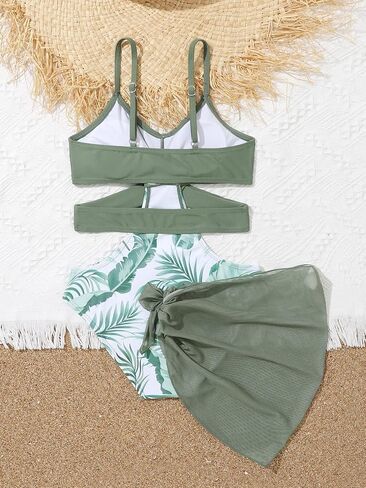 بدلة سباحة استوائية من قطعة واحدة للفتيات من WDIRARA وتنورة تغطية in Kuwait