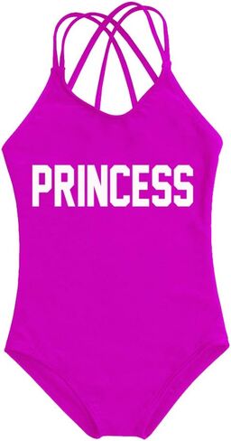 Mommy and Me Matching Family Swimwear Queen & PRINNCESS One Piece Mother Daughter Girl Swimsuits Cross Back Beachwear in Kuwait