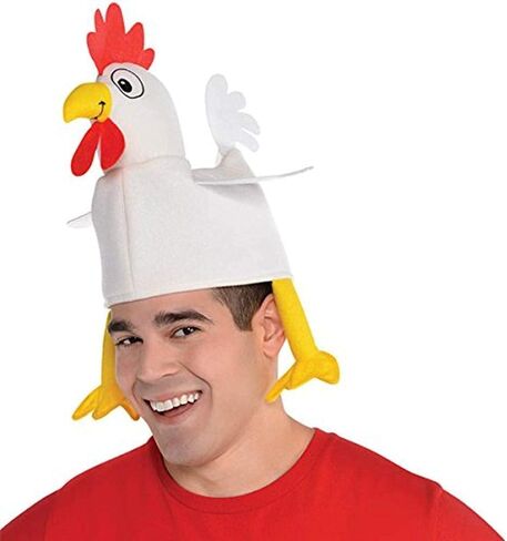 White Chicken Hat - 1 Piece - Perfect for Costume Play, Hilarious Party Fun, and Show-Stopping Gag Gifts in Saudi Arabia