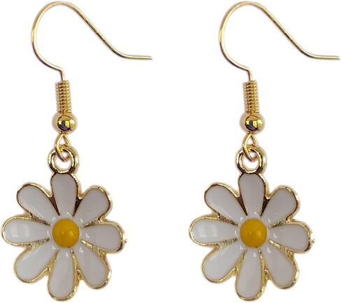 ROSTIVO Daisy Flower Earrings for Women and Girls Cute Tiny Dangle Earrings in Saudi Arabia