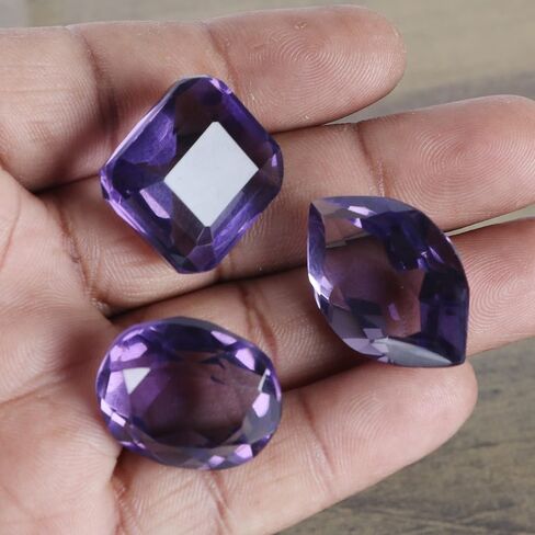 Gemhub البرازيلي أعلى تصنيف 41.25 قيراط الجمشت البنفسجي مزيج الشكل الكثير من 3 قطع الأحجار الكريمة الفضفاضة الجمشت البنفسجي in Kuwait