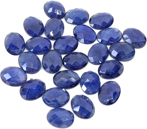 REAL-GEMS Natural Blue Saaphire 100 Ct./7 Pcs Brilliant Oval Cut Loose Gemstone For Jewelry Making in Saudi Arabia